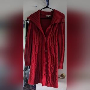 EUC  LONG RED SWEATER